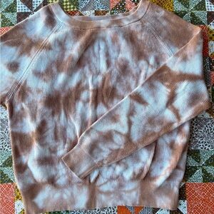 Lush Tie-Dye Sweater in Brown and White